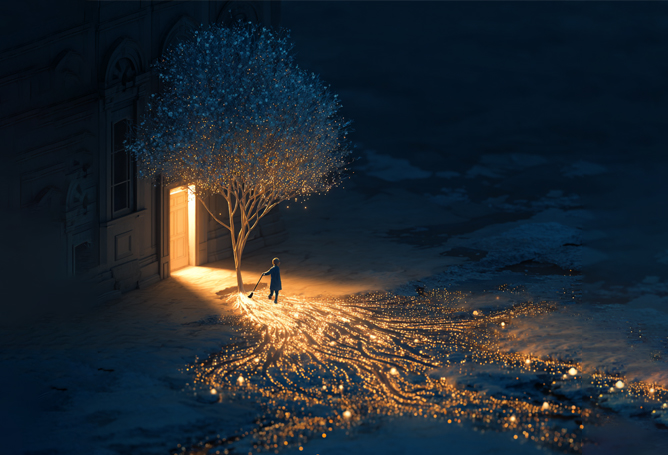 静かに扉を開ける